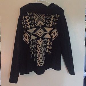 Aztec Shearling Open Sweater